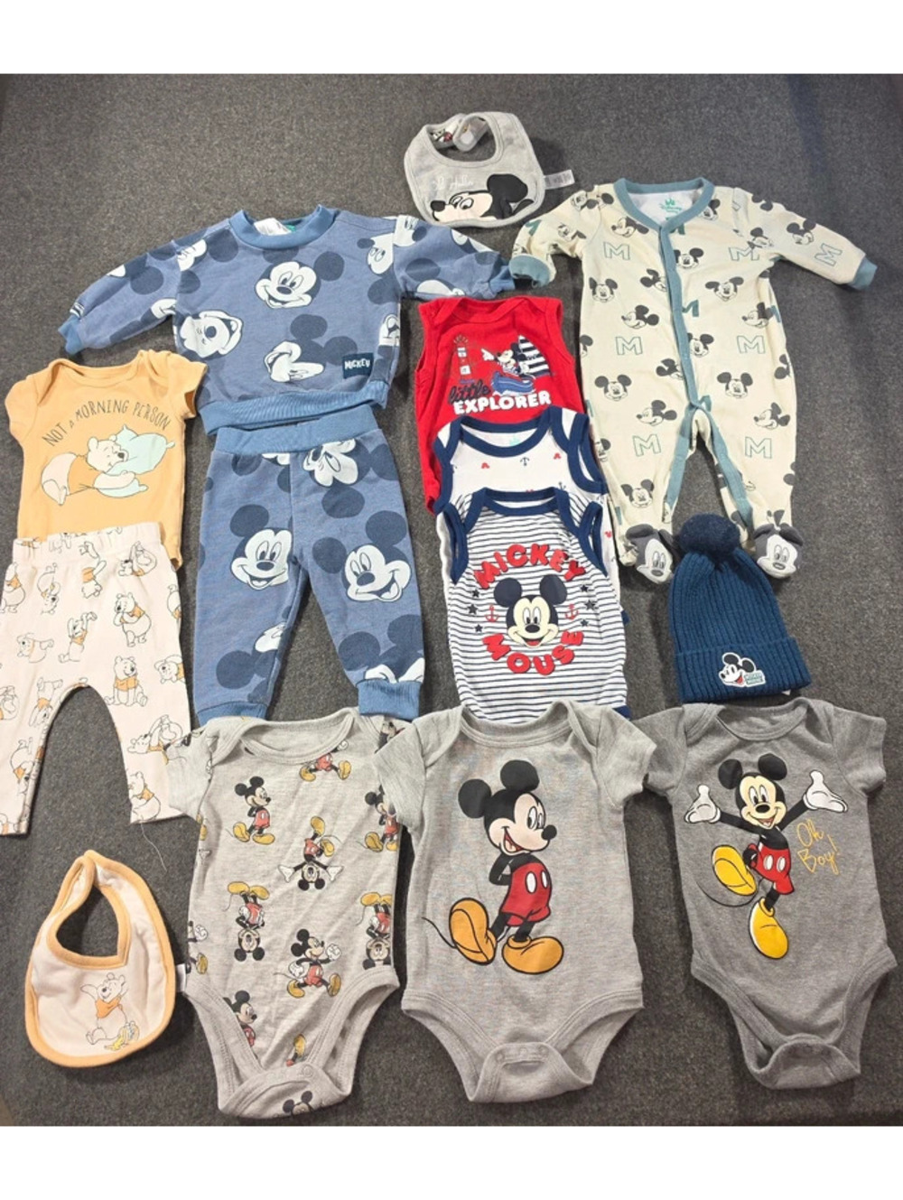 Baby Boy Disney 14pc Mega Bundle | Mickey Mouse & Winnie The Pooh Lot
